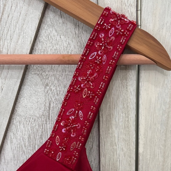 David's Bridal Rich Red Gown - Picture 4 of 13